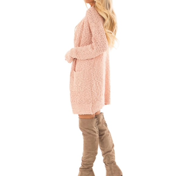 Blush Oversized Soft Cardigan with Pockets - Picture 6 of 8